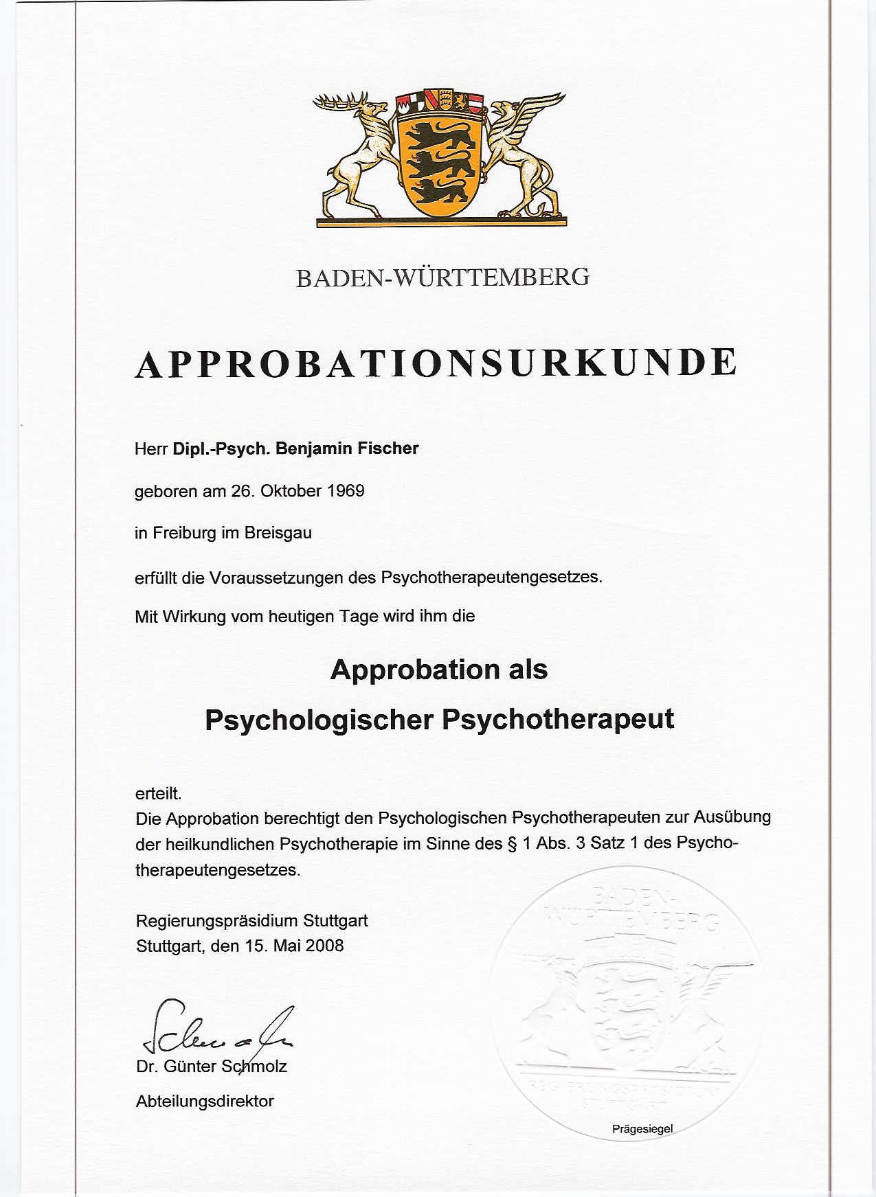 Approbation Psychotherapeut